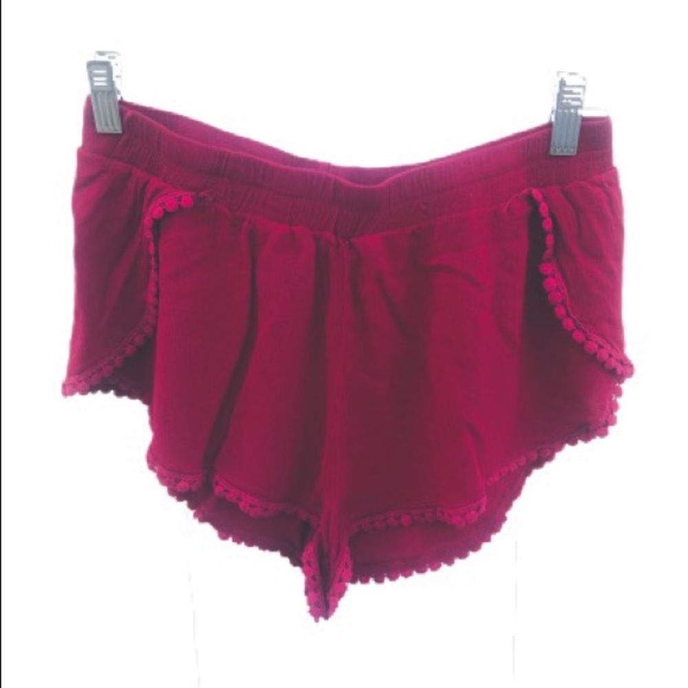 Breeze Ever Red Surplice Shorts w/ Tassels - Large